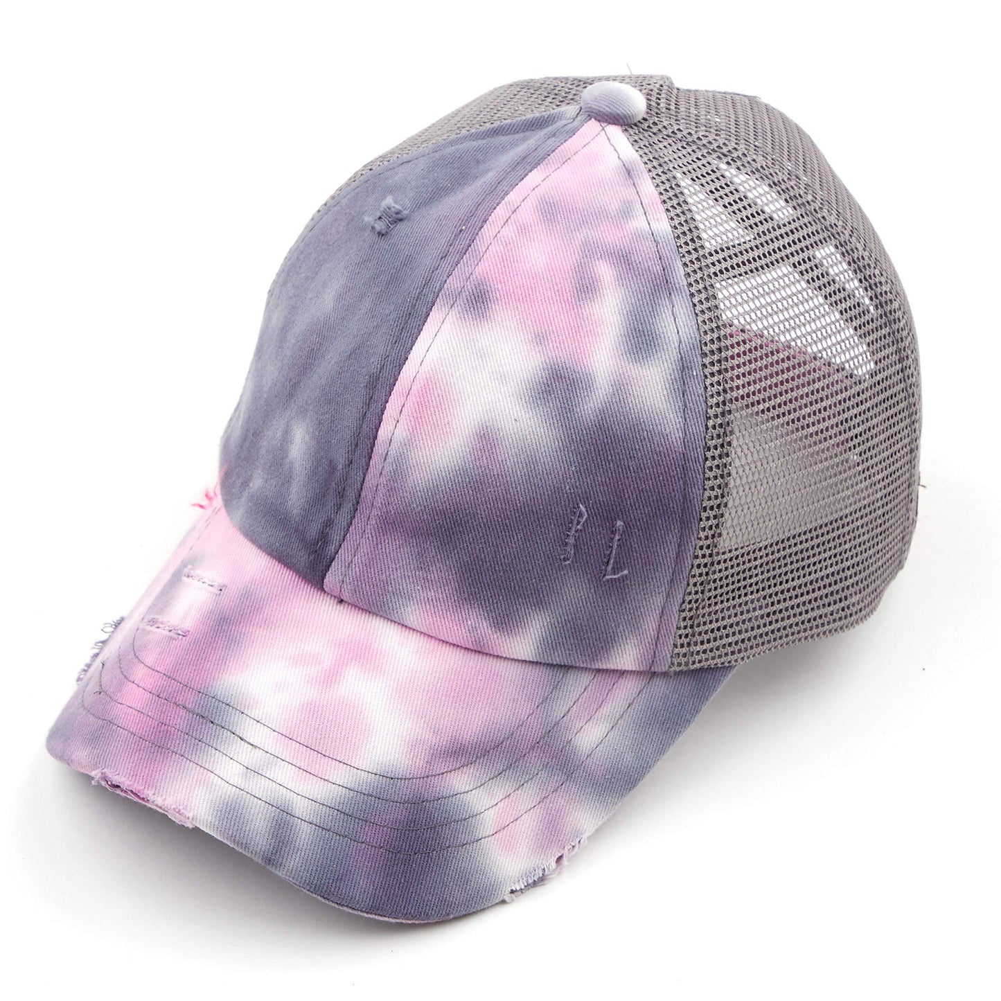 Tie Dye Criss Cross Ponytail Hat by Funky Junque