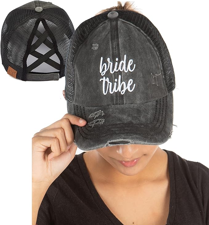 Bridal Criss Cross Ponytail Hat by Funky Junque