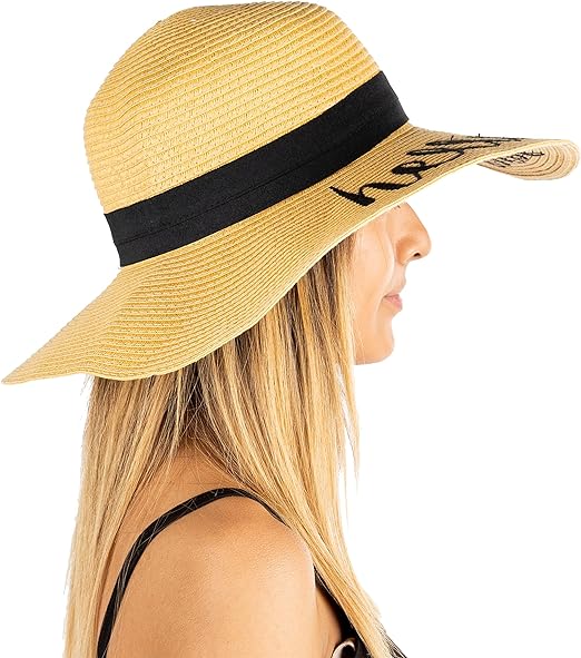 Hello Sunshine Embroidered Sun Hat by Funky Junque