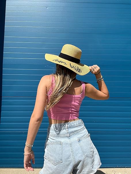 Team Bride Embroidered Sun Hat by Funky Junque