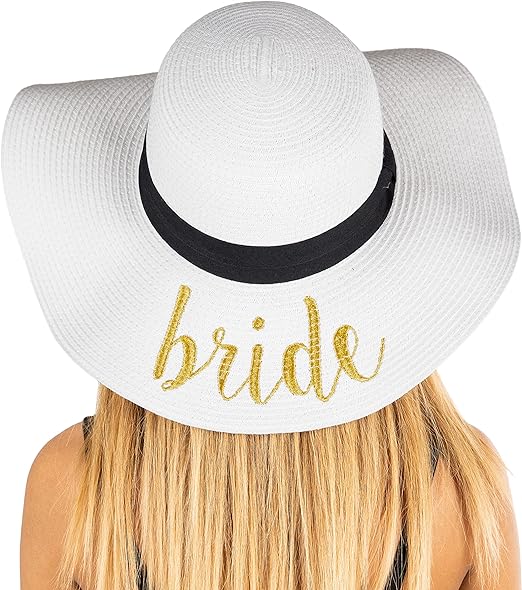Bride Embroidered Sun Hat by Funky Junque