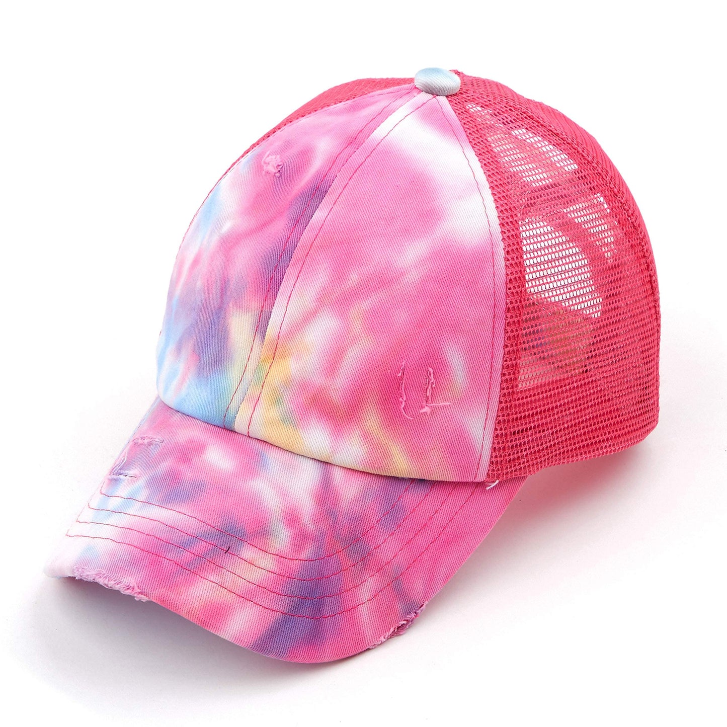 Tie Dye Criss Cross Ponytail Hat by Funky Junque