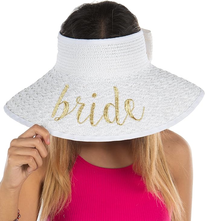 Funky Junque Women’s Straw Roll Up Sun Visor