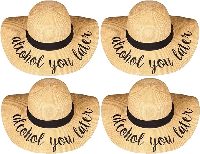 Alcohol You Later Embroidered Sun Hat by Funky Junque