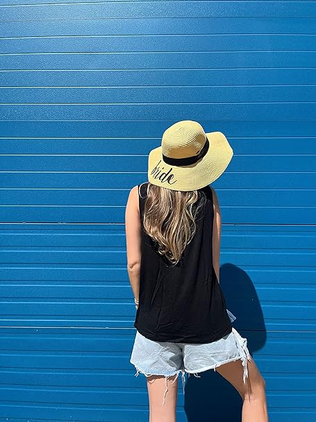 Bride Embroidered Sun Hat by Funky Junque