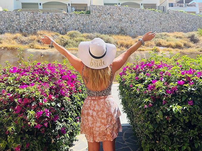 Bride Embroidered Sun Hat by Funky Junque