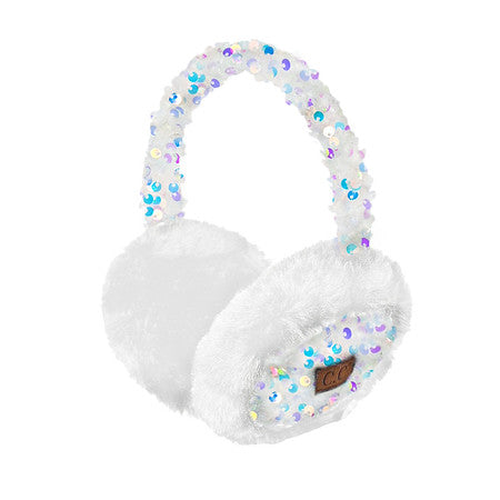 Sequin Adjustable Fuzzy Ear Muffs by Funky Junque