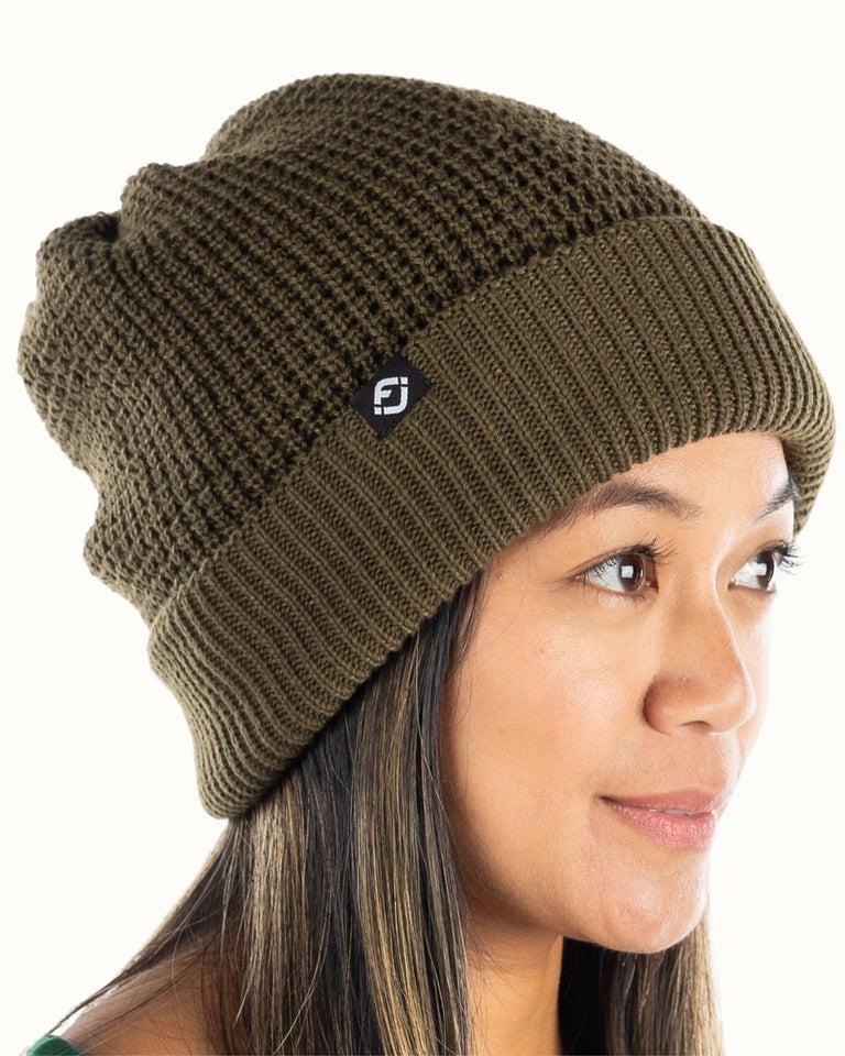 Waffle Knit Double Layer Beanie by Funky Junque