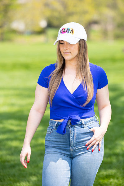 Tie Dye Mama Distressed Patch Hat by Funky Junque