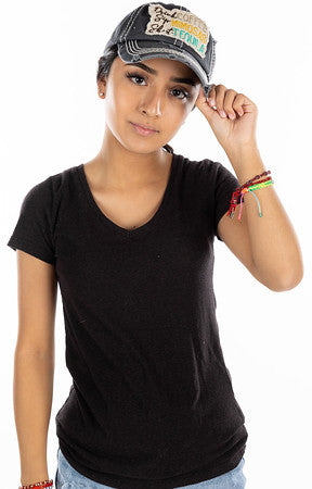 Drink Coffee, Sip Mimosas, Shoot Tequila Distressed Patch Hat by Funky Junque