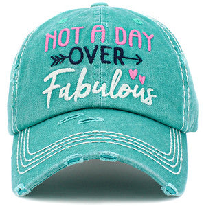Not a Day Over Fabulous Distressed Patch Hat by Funky Junque