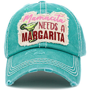 Mamacita Needs a Margarita Distressed Patch Hat by Funky Junque