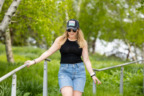 Mama Mama Mama Distressed Patch Hat by Funky Junque