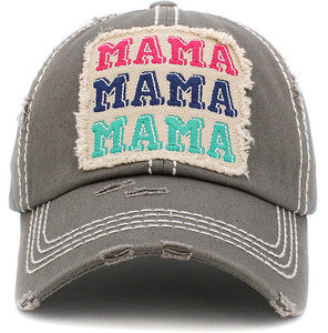 Mama Mama Mama Distressed Patch Hat by Funky Junque