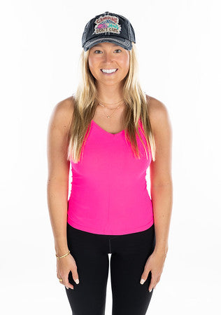 Camping Hair Don't Care Distressed Patch Hat by Funky Junque