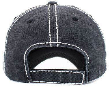 Let's Go Girls Distressed Patch Hat by Funky Junque