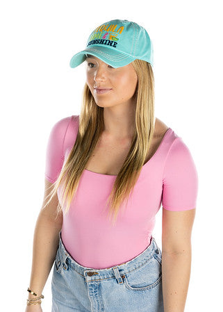 Tequila Lime & Sunshine Distressed Patch Hat by Funky Junque