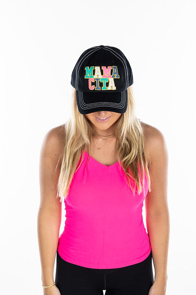 Mamacita Distressed Patch Hat by Funky Junque