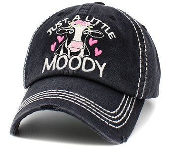 Just a Little Moody Distressed Patch Hat by Funky Junque