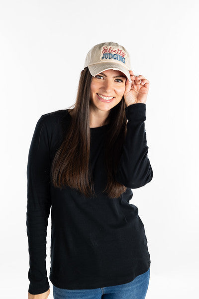 Silently Judging Distressed Patch Hat by Funky Junque