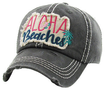 Aloha Beaches Distressed Patch Hat by Funky Junque