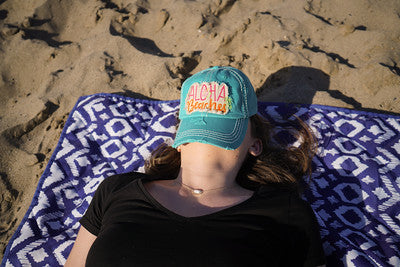 Aloha Beaches Distressed Patch Hat by Funky Junque