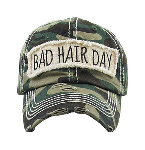 Bad Hair Day Distressed Patch Hat by Funky Junque