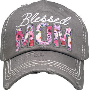 Blessed Mom Distressed Patch Hat by Funky Junque