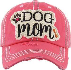 Dog Mom Distressed Patch Hat by Funky Junque
