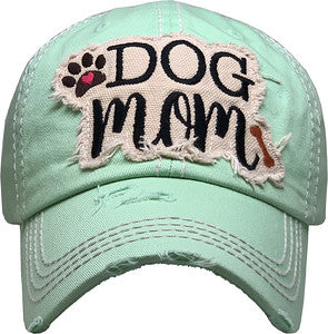 Dog Mom Distressed Patch Hat by Funky Junque