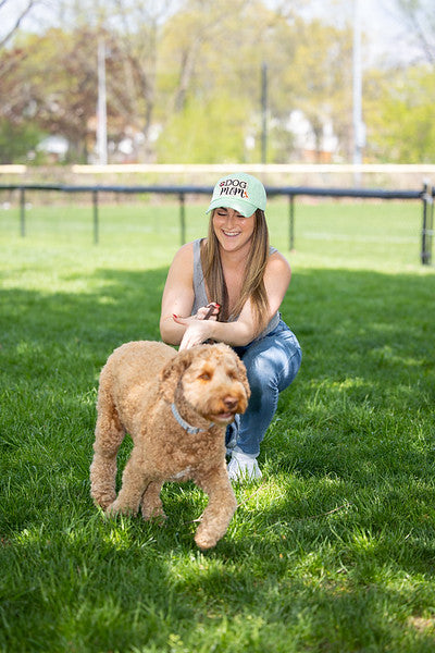 Dog Mom Distressed Patch Hat by Funky Junque