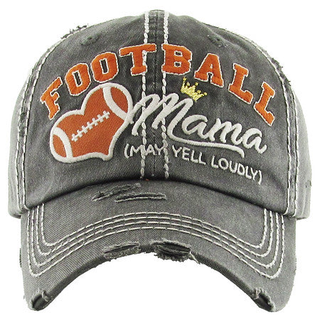 Football Mama Distressed Patch Hat by Funky Junque