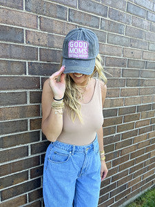 Good Moms Say Bad Words Distressed Patch Hat by Funky Junque