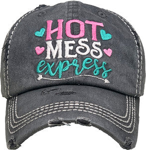 Hot Mess Express Distressed Patch Hat by Funky Junque