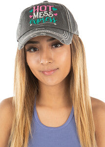 Hot Mess Express Distressed Patch Hat by Funky Junque