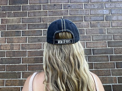 Mom of Boys & Girls Distressed Patch Hat by Funky Junque