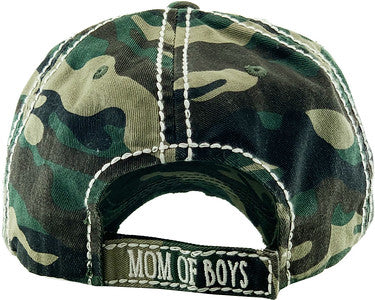 Mom of Boys & Girls Distressed Patch Hat by Funky Junque