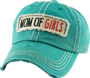 Mom of Boys & Girls Distressed Patch Hat by Funky Junque