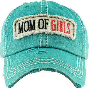 Mom of Boys & Girls Distressed Patch Hat by Funky Junque