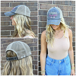 Strong is Beautiful Distressed Patch Hat by Funky Junque
