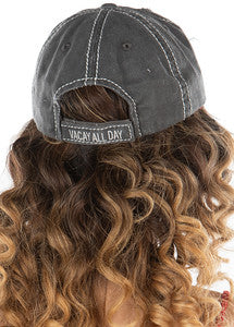 Vacay All Day Distressed Patch Hat by Funky Junque