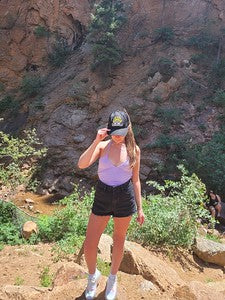 Take Me to the Mountains Criss Cross Ponytail Hat by Funky Junque