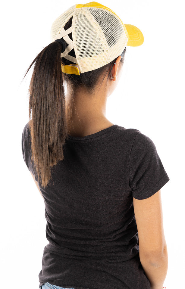 Wherever I Lay My Head is Home Criss Cross Ponytail Hat by Funky Junque