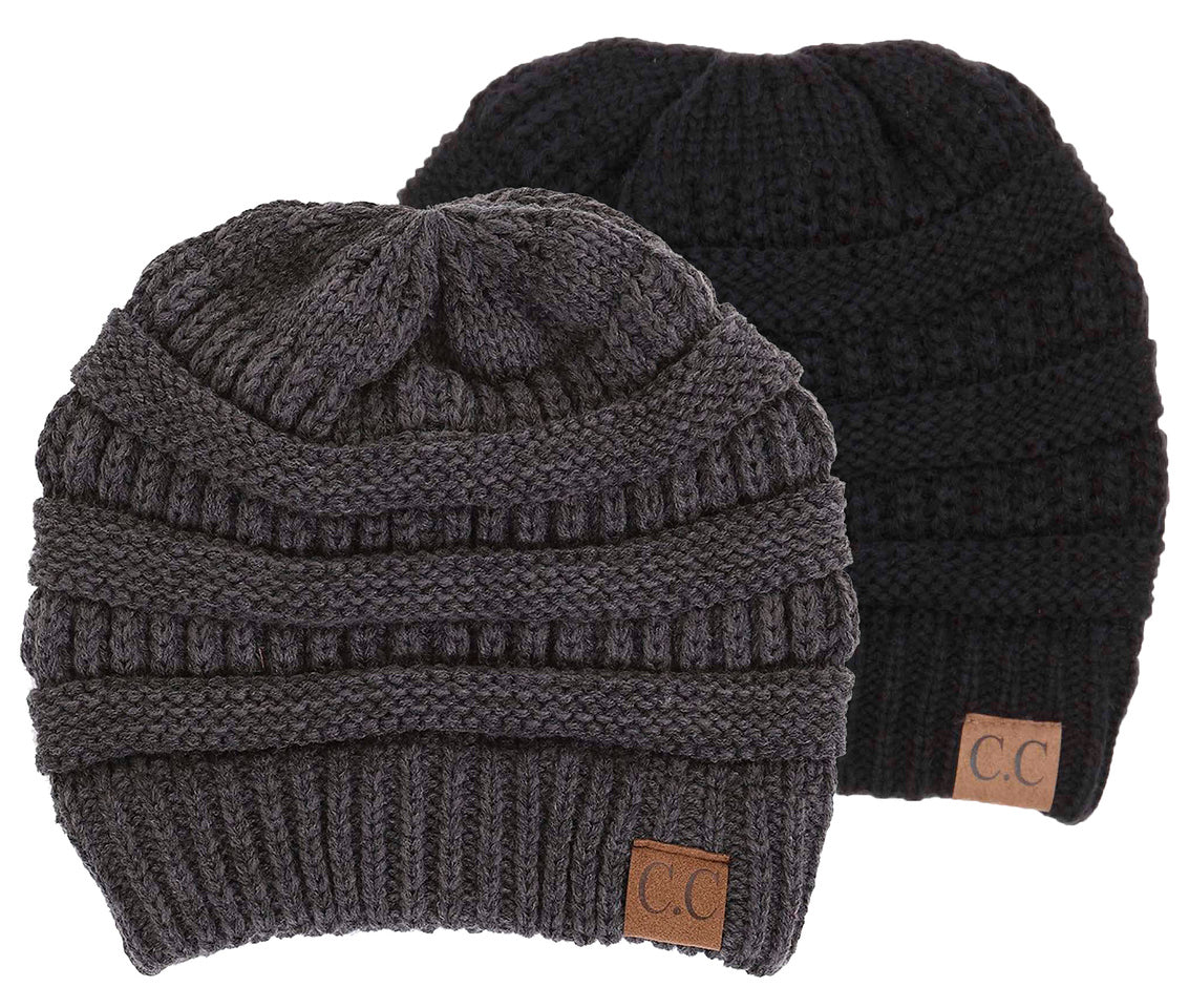 Classic Ribbed Cable Knit Beanie