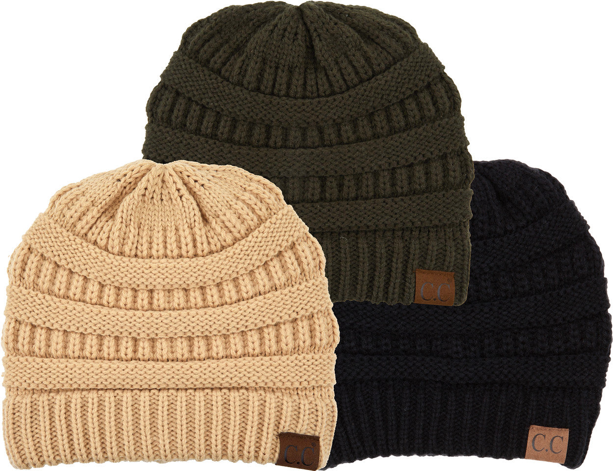 Classic Ribbed Cable Knit Beanie