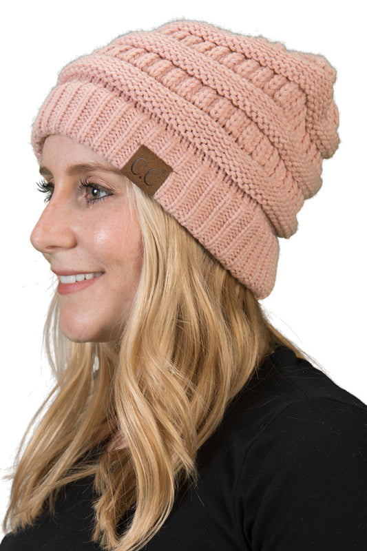 Classic Ribbed Cable Knit Beanie