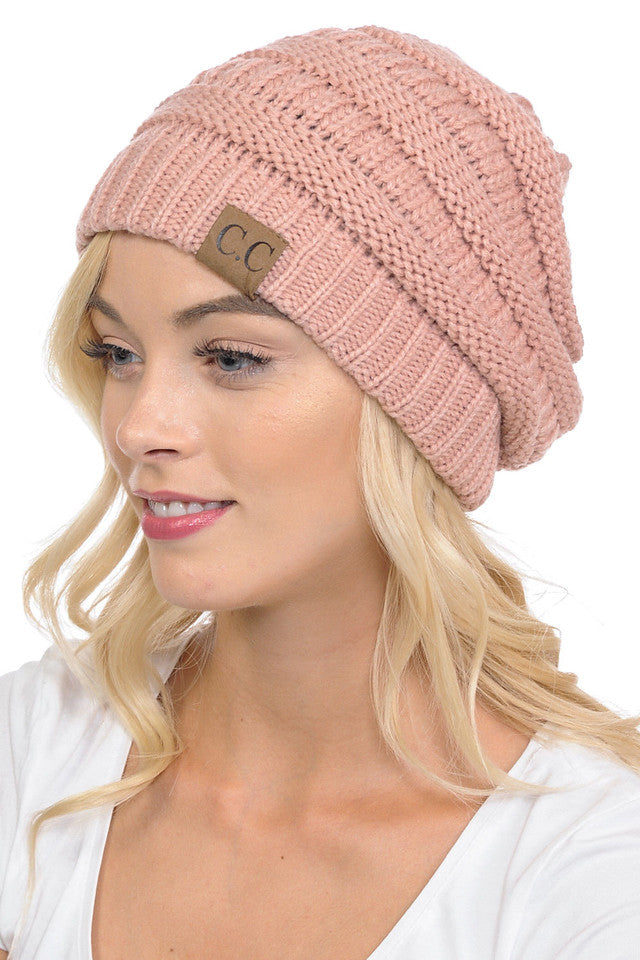 Classic Ribbed Cable Knit Beanie