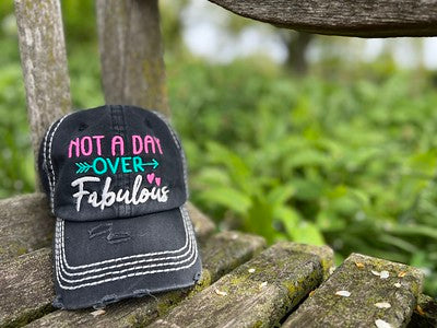 Not a Day Over Fabulous Distressed Patch Hat by Funky Junque
