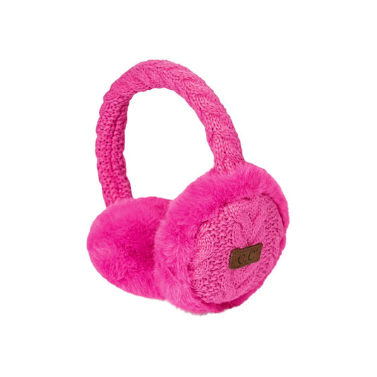 Cable Knit Adjustable Fuzzy Ear Muffs by Funky Junque