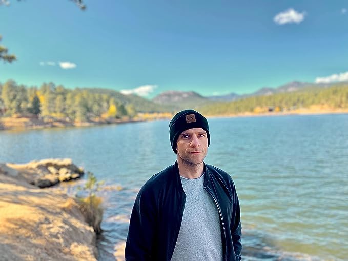 Classic Knit Leather Patch Beanie